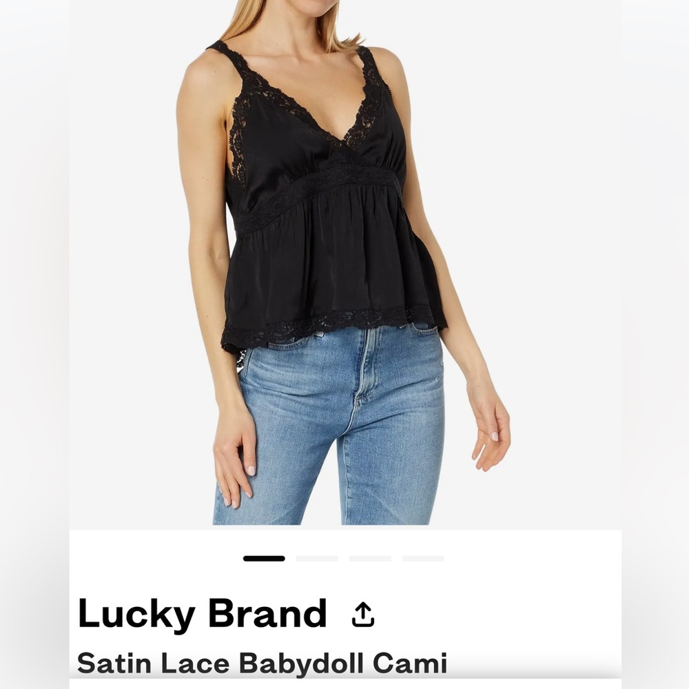 Lucky Brand Satin & Lace Tank Top (NEW)